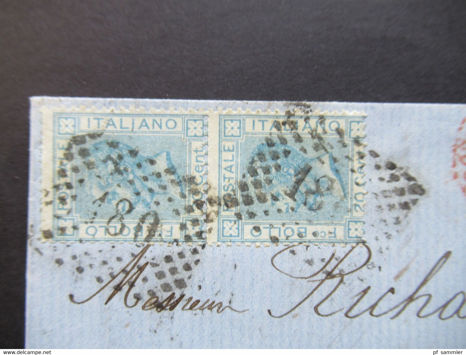 Italien 1869 Michel Nr.26 (2) Genova - Tournon Stempel PD Und Roter K2 Italie 4 Lanslebourg Faltbrief Mit Inhalt - Marcophilie