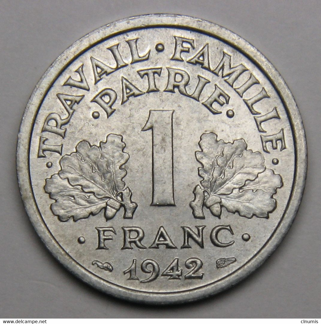 PEU COURANT En SPL++ ! 1 Franc Francisque Lourde 1942, Aluminium - Etat Français - 1 Franc