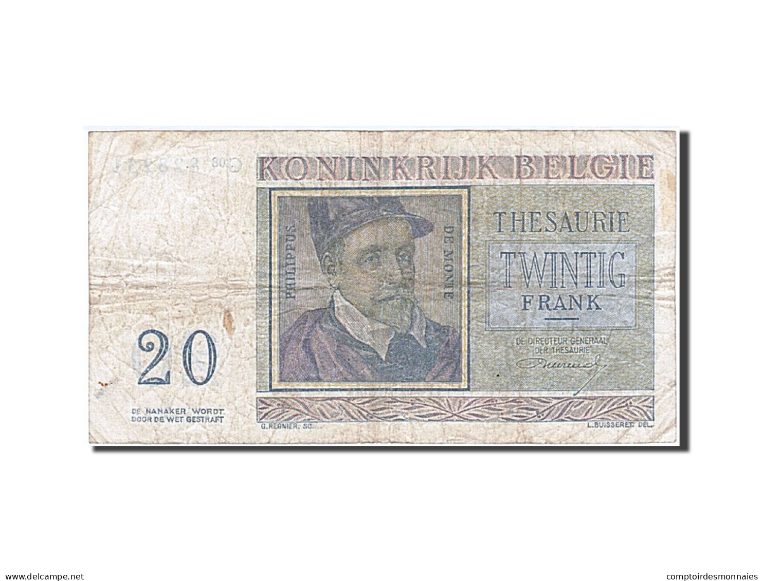 Billet, Belgique, 20 Francs, 1956, 1956-04-03, TB - Sonstige & Ohne Zuordnung