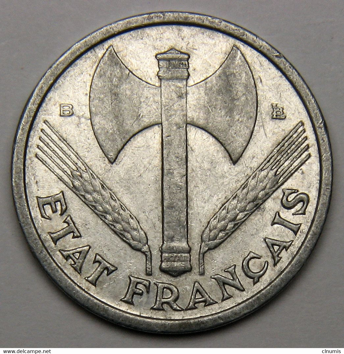 RARE ! 1 Franc Francisque 1943 B (Beaumont-le-Roger) , Aluminium - Etat Français - 1 Franc