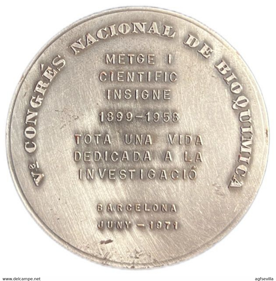 ESPAÑA. MEDALLA HOMENAJE A FRANCESC DURAN I REYNALS. 1.971. ESPAGNE. SPAIN MEDAL - Profesionales/De Sociedad