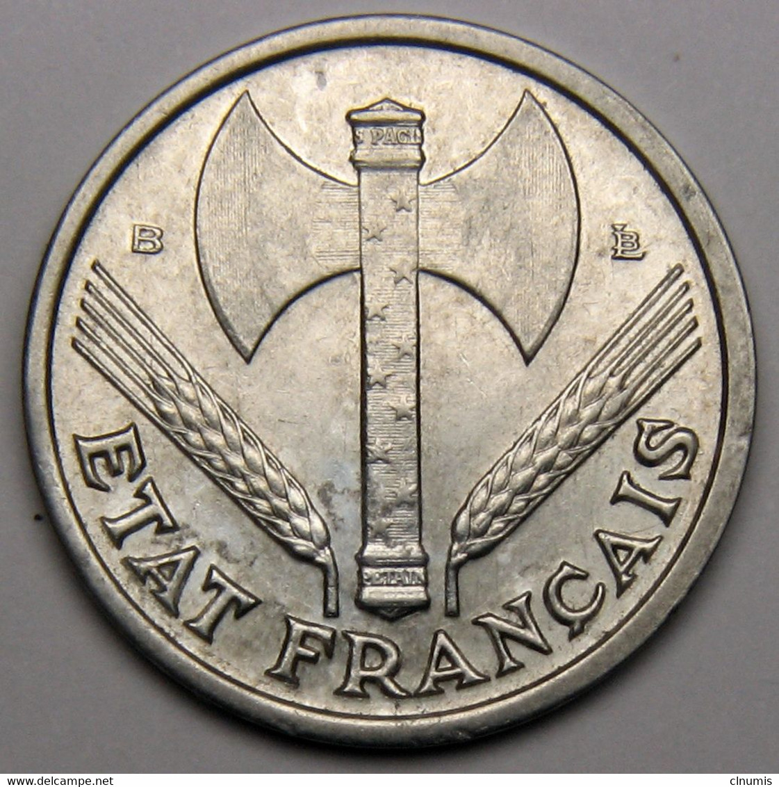 TRES RARE En SUP++ ! 1 Franc Francisque 1943 B (Beaumont-le-Roger) , Aluminium - Etat Français - 1 Franc