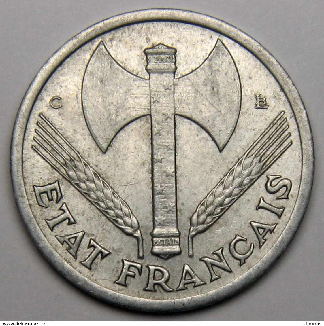 1 Franc Francisque 1944 C (Castelsarrasin) , Aluminium - Etat Français - 1 Franc