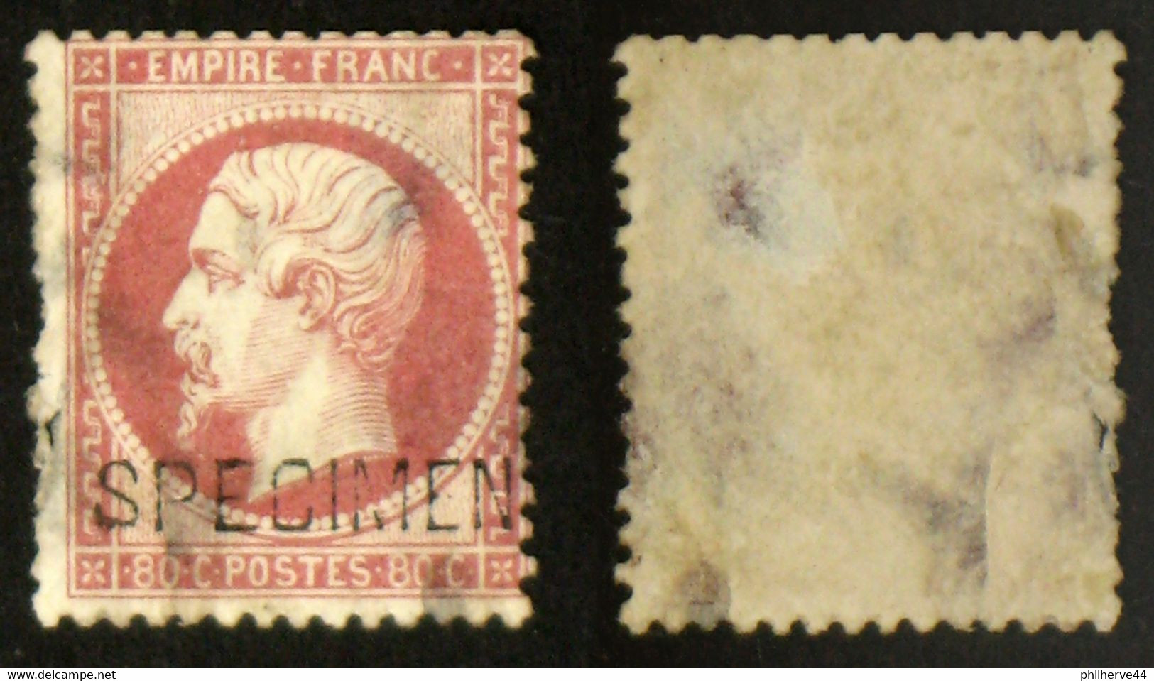 N° 24d 80c NAPOLEON SPECIMEN Neuf NSG Très Déf. Cote 1350€ - Specimen