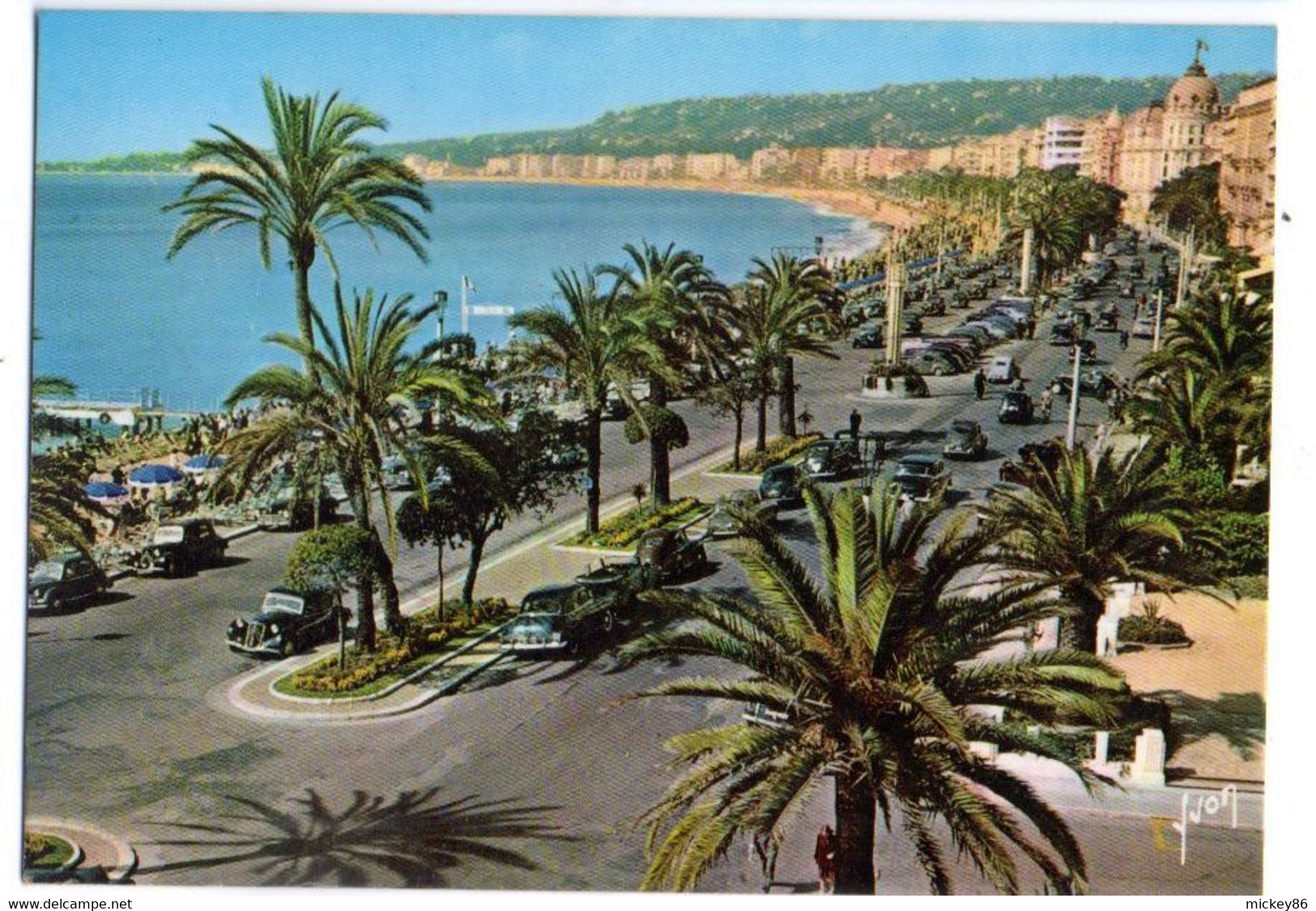 NICE --1980 -- Promenade Des Anglais  (voitures Dont Traction Citroen  ).....timbre....cachet ........à Saisir - Transport Urbain - Auto, Autobus Et Tramway