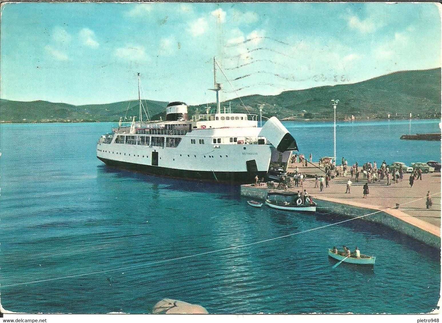 Isola D'Elba, Portoferraio (Livorno) Traghetto Aethalia, Sbarco Passeggeri, Aethalia Motorboat's, Landing Of Ship - Livorno