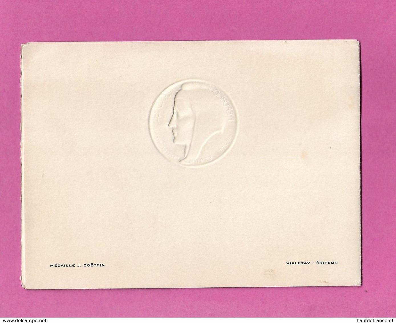 Carte De Voeux 2 Volet Sérigraphie Assemblée Nationale D' Yves Brayer, Médaille En Creux J Coeffin  - André BETTENCOURT - Cartes De Visite