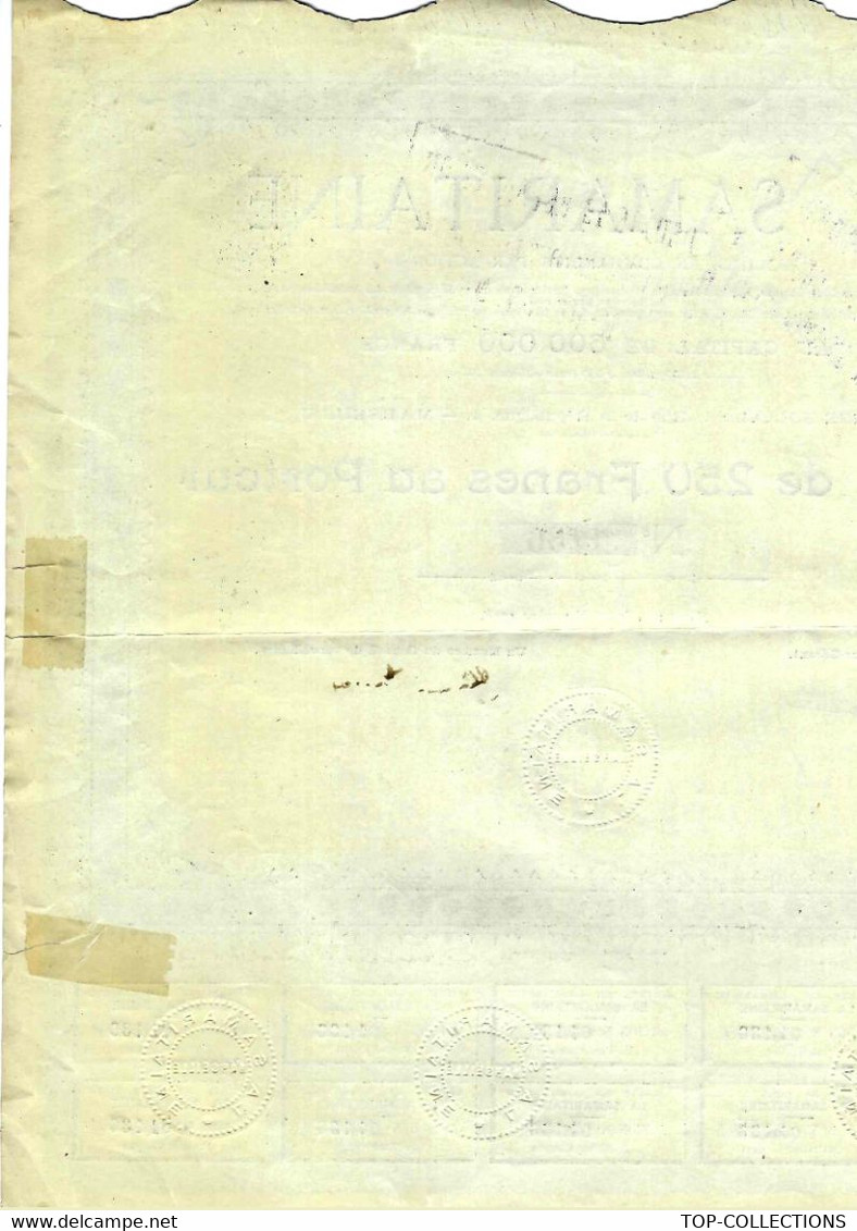 Titre Ancien - La Samaritaine - Société S - Titre De 1908  COTATION 50 EUROS REFERENCES ET HISTORIQUE - Altri & Non Classificati