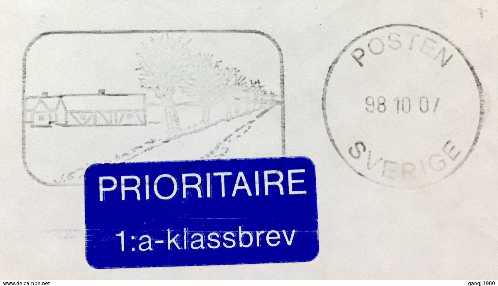 SWEDEN 2007, AIRMAIL COVER USED TO INDIA,POSTEN PICTURAL SLOGAN,CANCELLATION!!! SIGISMUND 1998 STAMPS PAIR - Briefe U. Dokumente