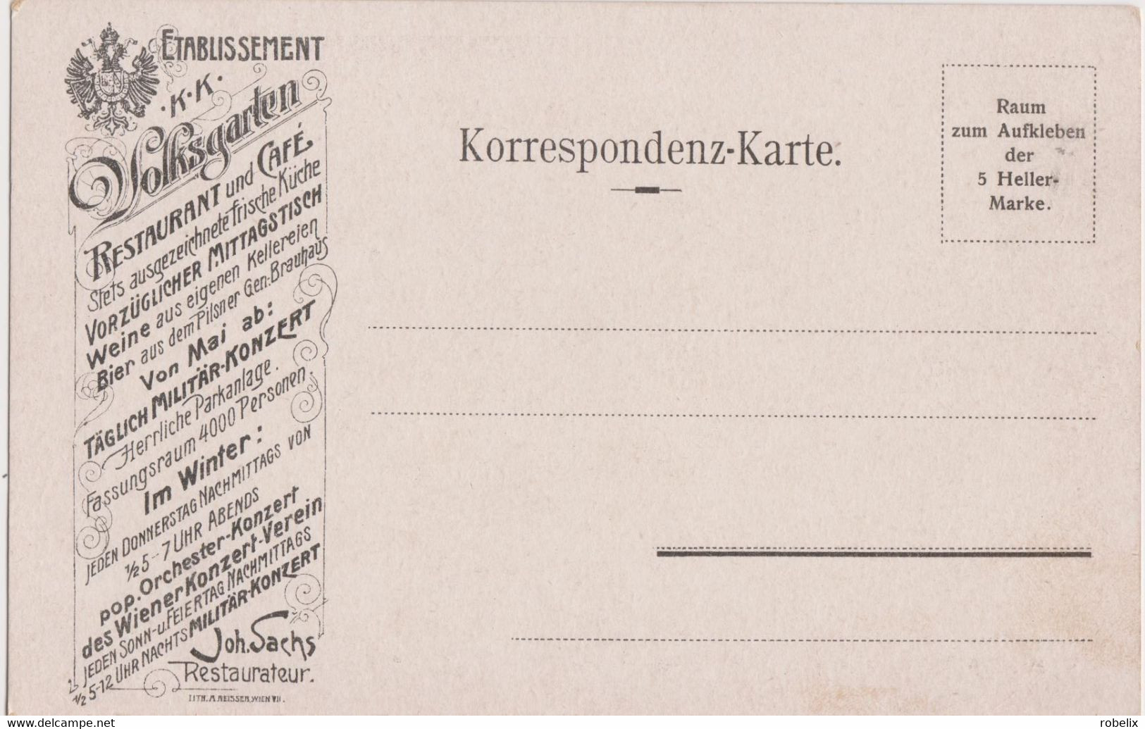 ÖSTERREICH - AUSTRIA -Wien - Vienna - Burgring - K.k.Volksgarten (Restaurant Und Cafe)- Alte Ansichtskarte 1916 - Ringstrasse