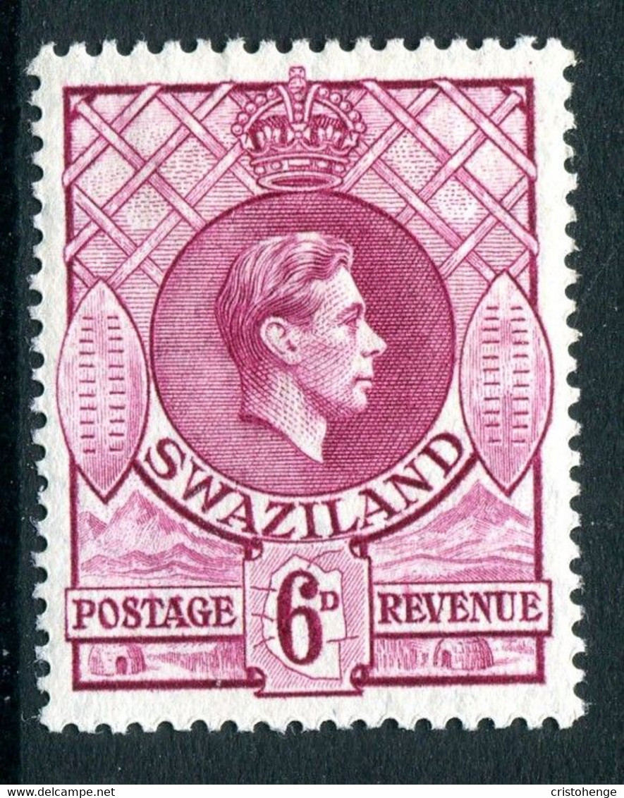 Swaziland 1938-54 King George VI - 6d Reddish-purple - P.13½ X 14 - HM (SG 34b) - Swaziland (...-1967)