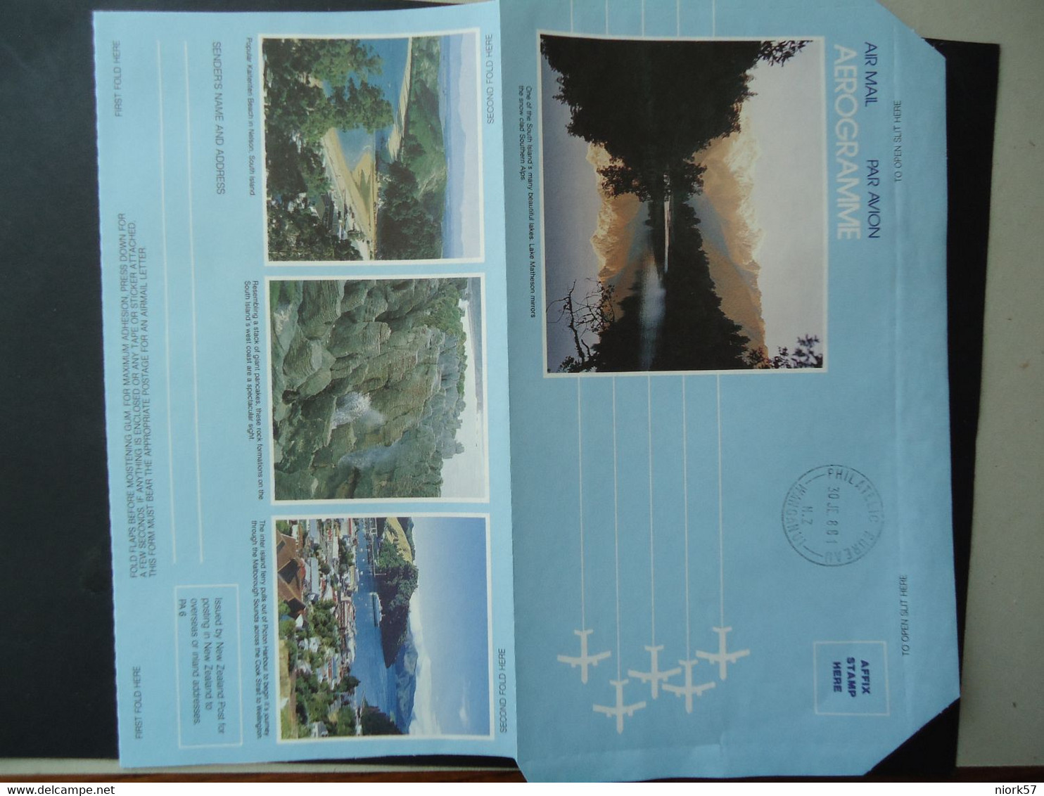 NEW ZEALAND   4  MINT AEROGRAMME LANDSCAPES MONUMENTS  4 SCAN - Posta Aerea