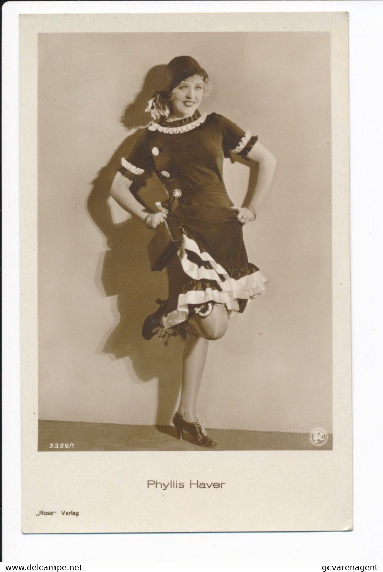 PHYLLIS HAVER   PHOTO CARD - Acteurs