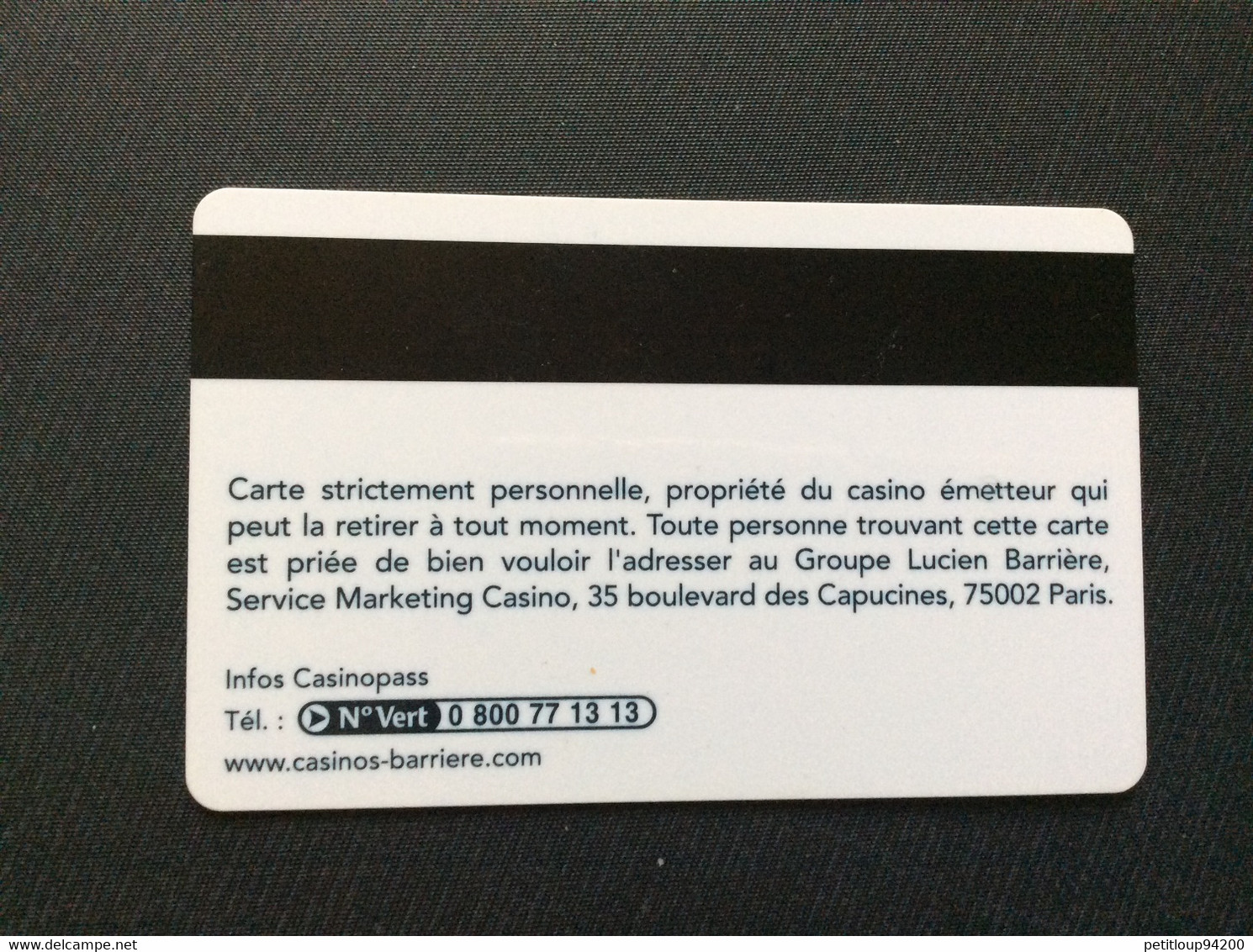 CARTE DE CASINO BARRIÈRE  Casinos Pass - Casino Cards