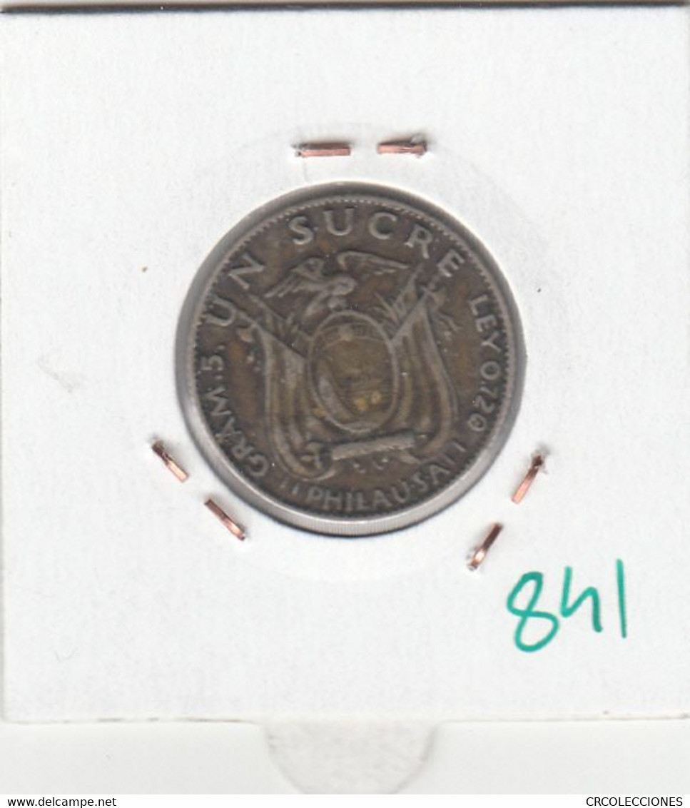 CR0841 MONEDA ECUADOR 1 SUCRE 1934 PLATA 12 - Ecuador