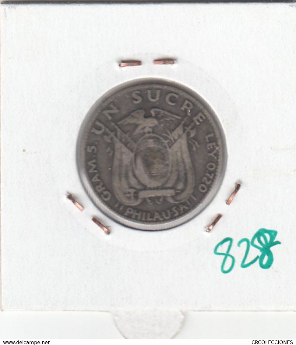 CR0828 MONEDA ECUADOR 1 SUCRE 1934 PLATA 7 - Ecuador