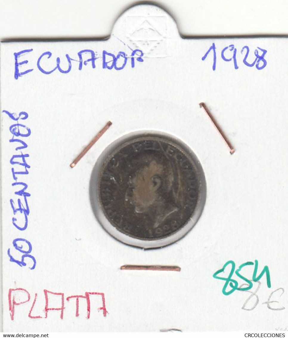 CR0854 MONEDA ECUADOR 50 CENTAVOS 1928 PLATA 8 - Ecuador
