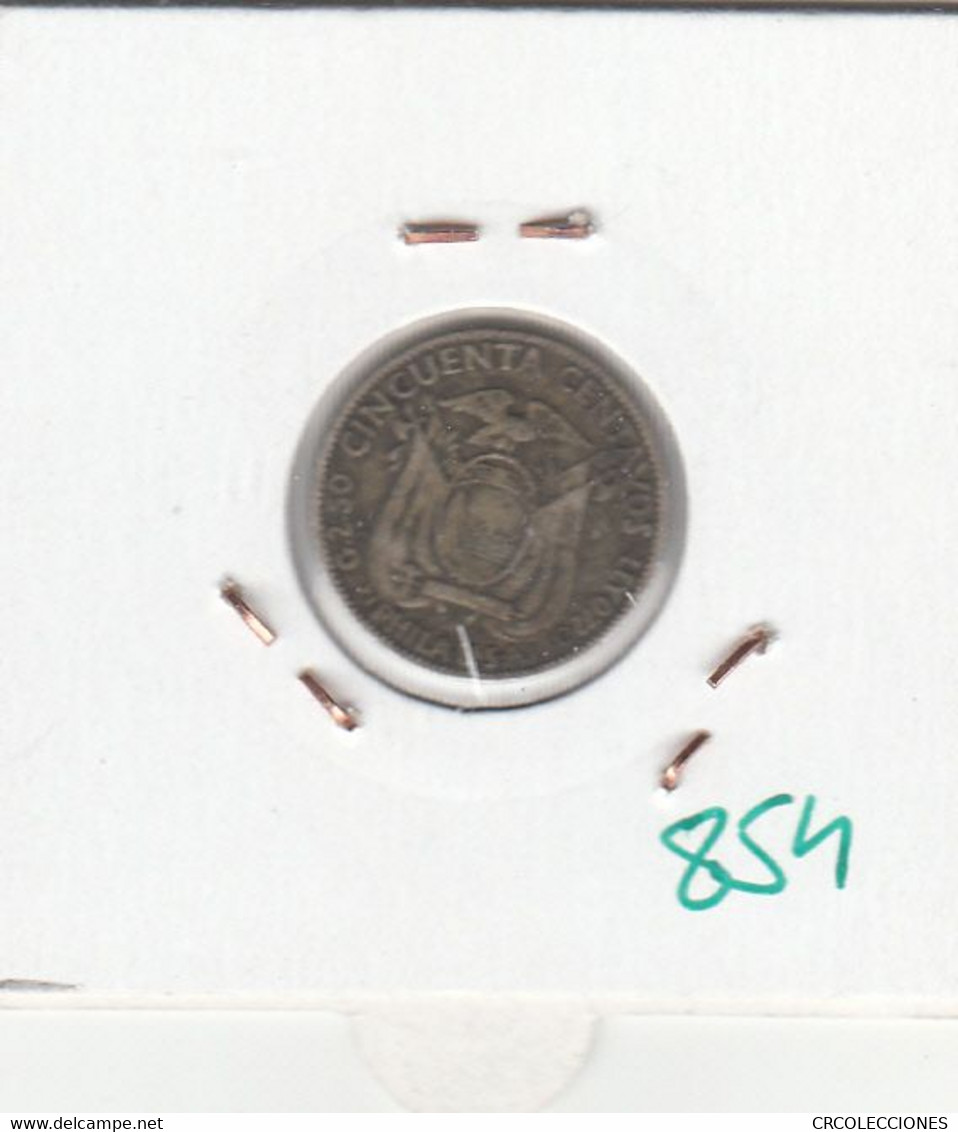 CR0854 MONEDA ECUADOR 50 CENTAVOS 1928 PLATA 8 - Equateur