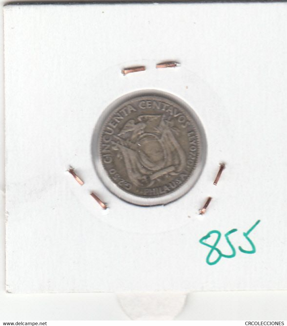 CR0855 MONEDA ECUADOR 50 CENTAVOS 1928 PLATA 8 - Equateur