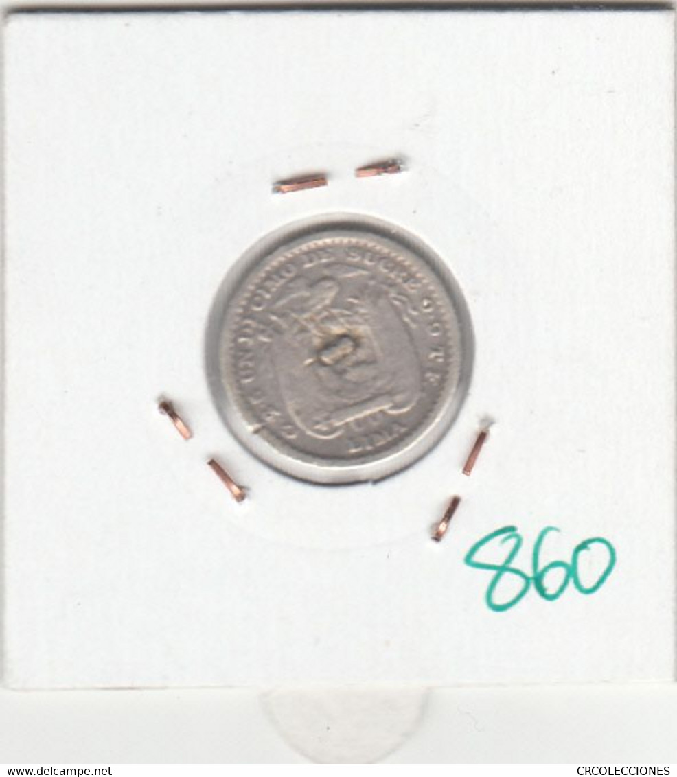 CR0860 MONEDA ECUADOR 10 DECIMODE SUCRE 1893  PLATA 15 - Equateur