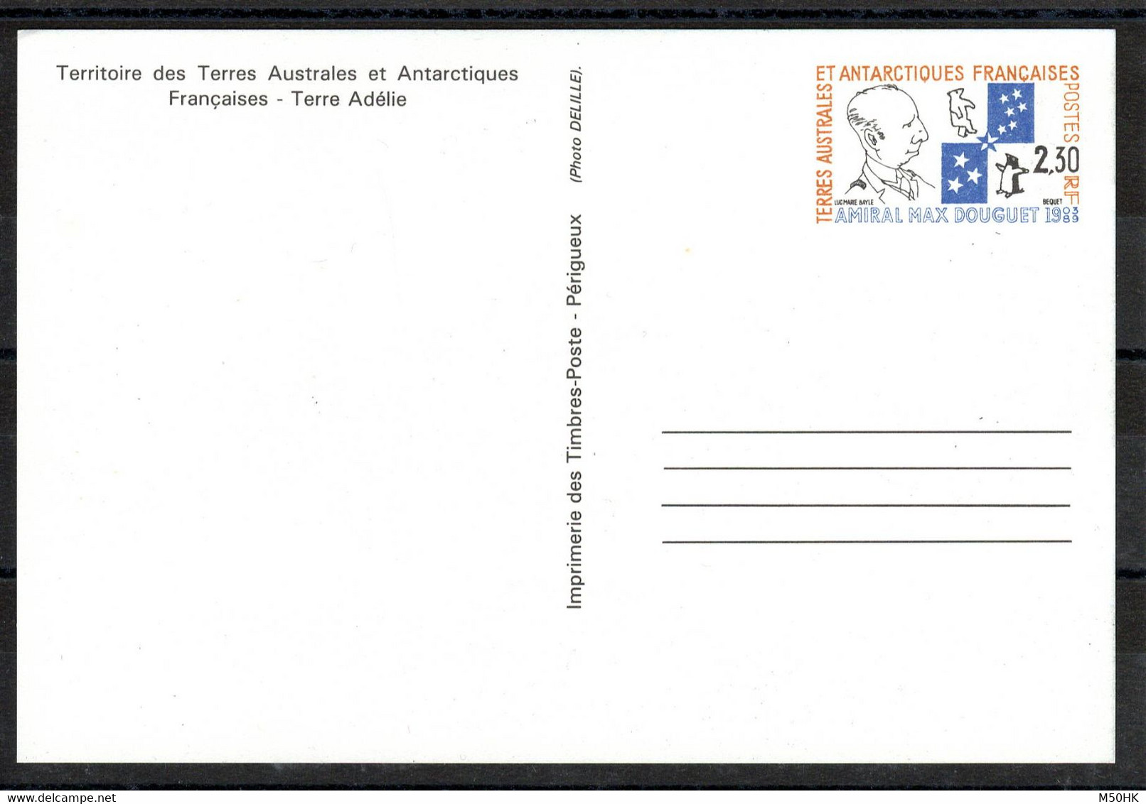 TAAF - Entier Postal 1-CP Neuf 1991 - Interi Postali