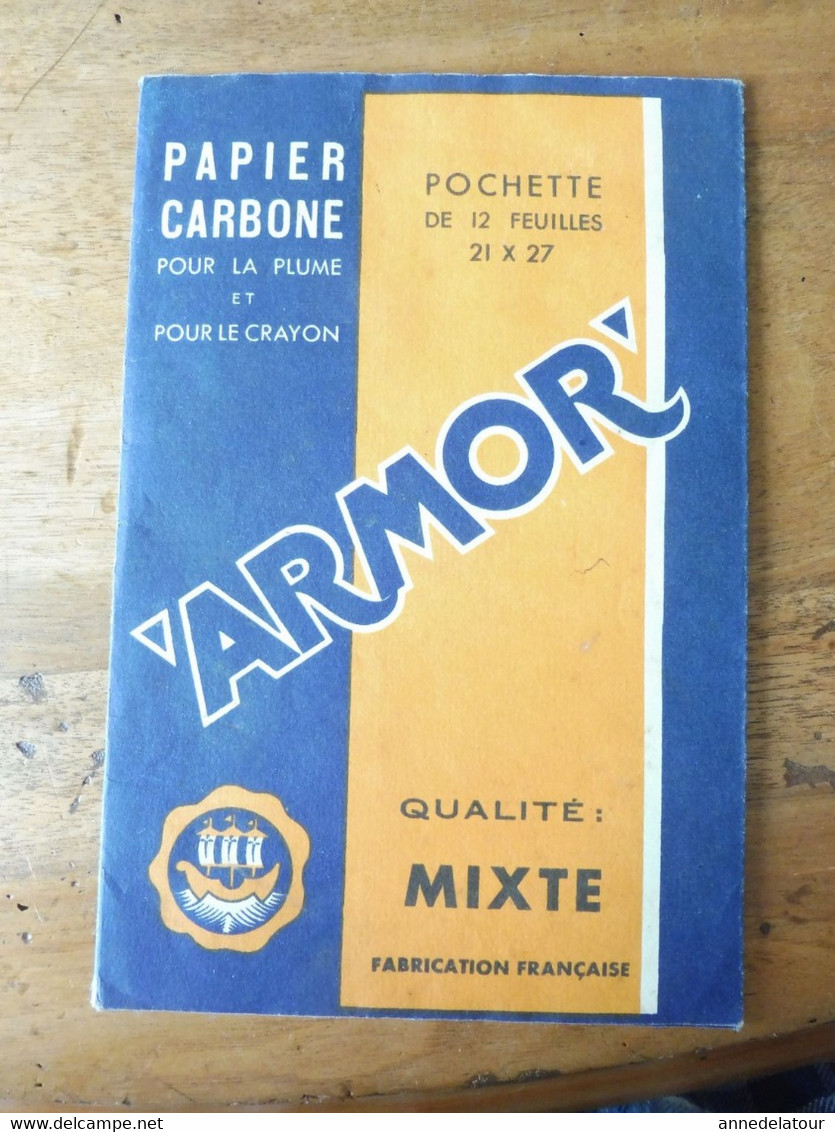 1944 PAPIER CARBONE Pour Plume Et Pour Crayon  (pochette De 12 Feuilles) Marque ARMOR - Pour Vendeurs , Voyageurs, Etc - Other & Unclassified