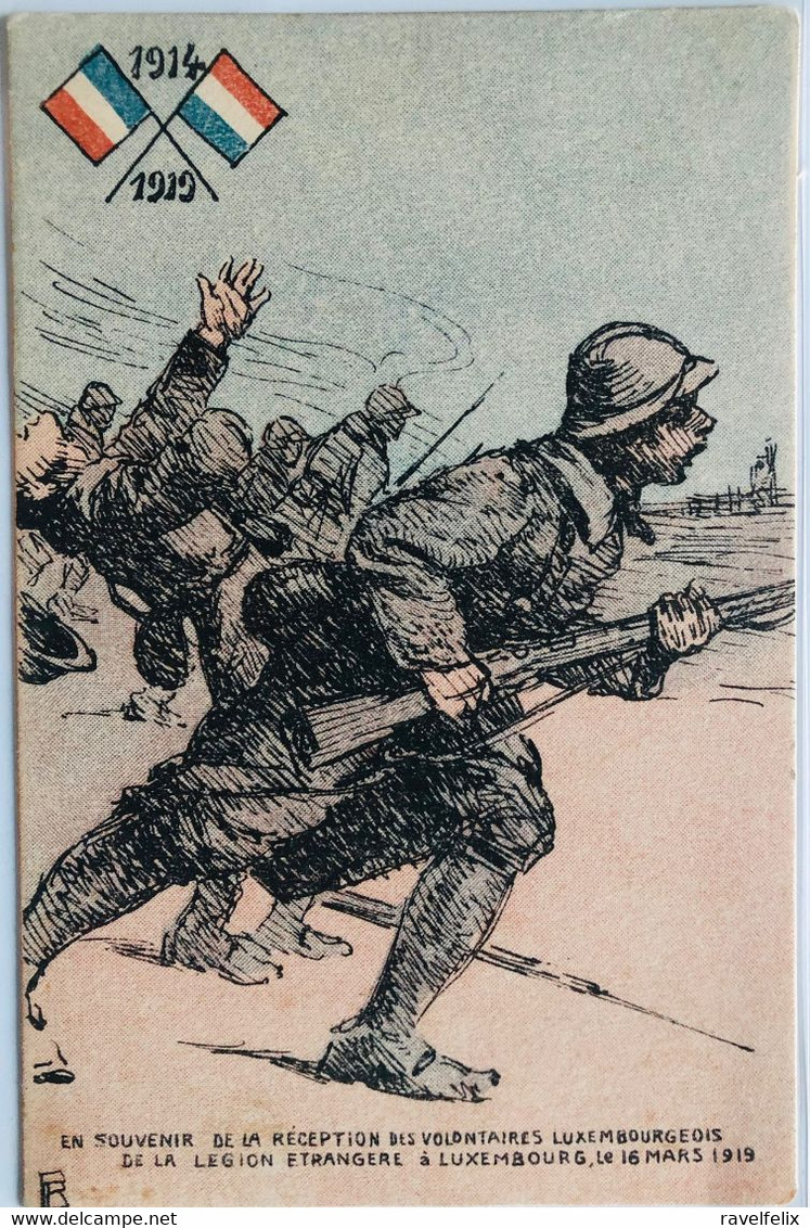 LEGION ETRANGERE LUXEMBOURG RECEPTION DES VOLONTAIRES SOUVENIR 1919 - Guerra 1914-18
