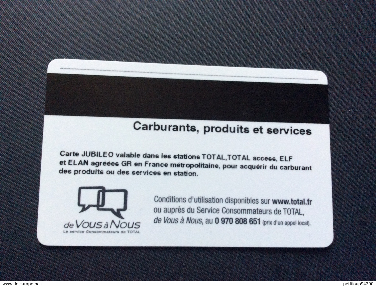 CARTE D’ENTREPRISE TOTAL  *15€  Carburants Produits Et Services  ÉLAN  Jubileo - Other & Unclassified