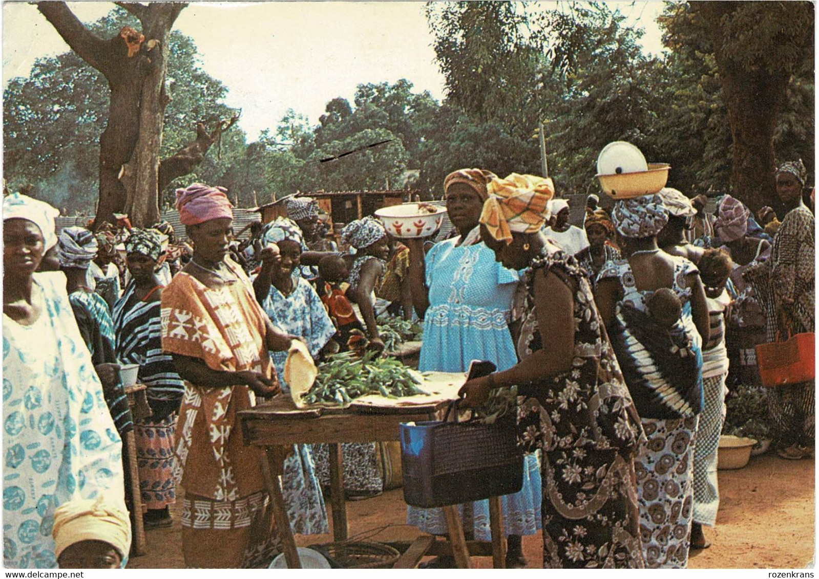 Gambia Gambian Market Afrique Africa Native Scene 1982 Stamp Timbre Senegal CPA Grand Format Groot Formaat - Gambie