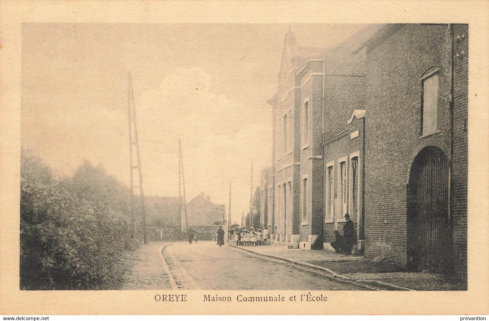 OREYE - Maison Communale Et L'Ecole - Carte Circulé En 1922 - Oreye