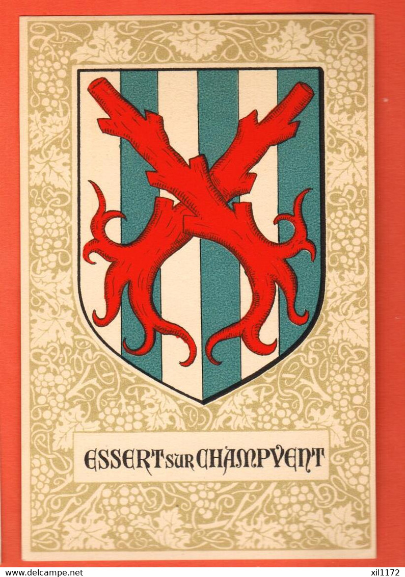 ZMI-29 Essert Sous Champvent (et Non Sur) Jura-Nord Vaudois Blason Armoiries Armorial Flammes Ecusson  Non Circulé - Champvent 