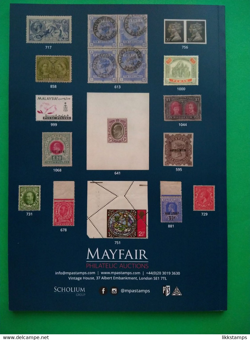 MAYFAIR PHILATELIC AUCTIONS CATALOGUE FOR SALE 16 SUNDAY 15th NOVEMBER 2020 #L0161 - Catálogos De Casas De Ventas