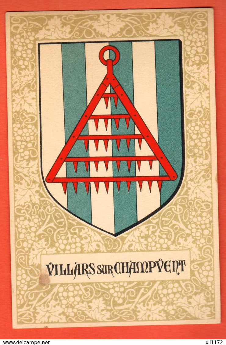 ZMI-34 Villars-sous-Champvent (et Non Sur)  Jura-Nord Vaudois Blason Armoiries Armorial Flammes Ecusson  Non Circulé - Champvent 