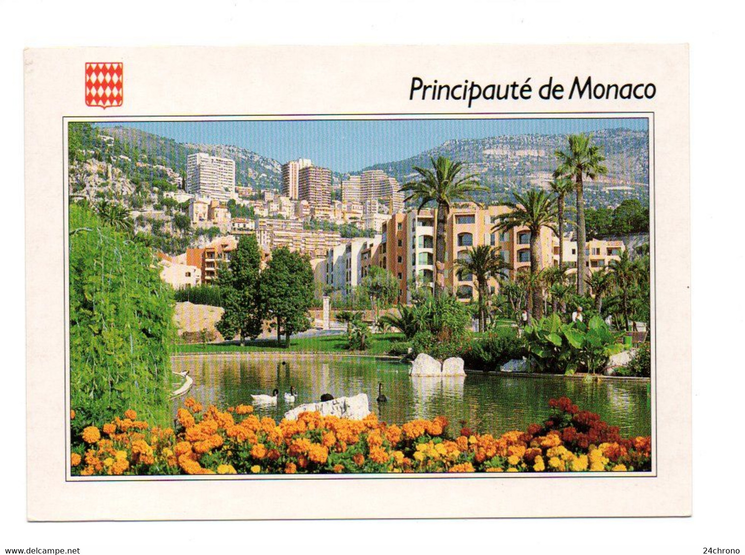 Monaco: Le Lac Et Les Cygnes Dans Le Jardin De Fontvieille (22-156) - Fontvieille