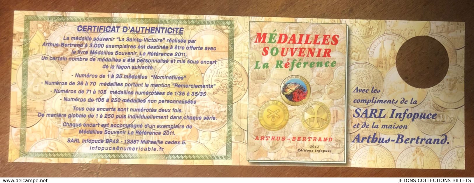 13 LA SAINTE VICTOIRE QUE L'ENCART SANS MÉDAILLE TOURISTIQUE ARTHUS-BERTRAND JETON MEDALS COINS TOKENS - 2011