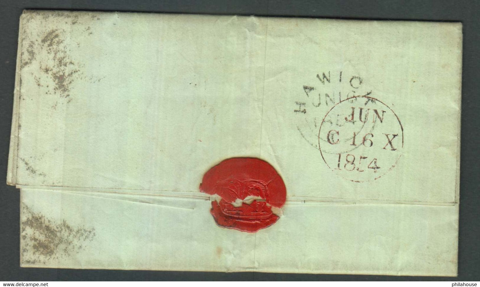 GB One Penny Red Stamp On Cover Duplex 131 Bar Cancellation Jun C 16 X 1854 With HAWICK Delivery Postmark - Brieven En Documenten