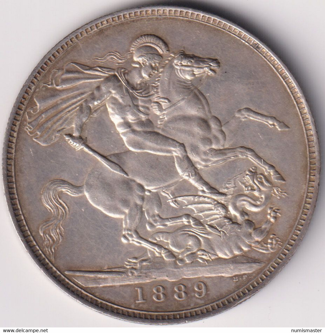 GREAT BRITAIN , CROWN 1889 , HIGH GRADE SILVER COIN - M. 1 Crown