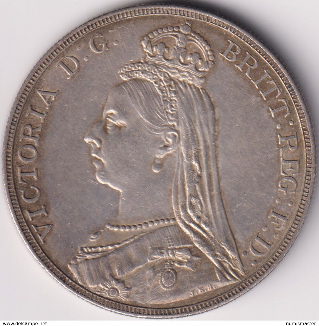 GREAT BRITAIN , CROWN 1889 , HIGH GRADE SILVER COIN - M. 1 Crown