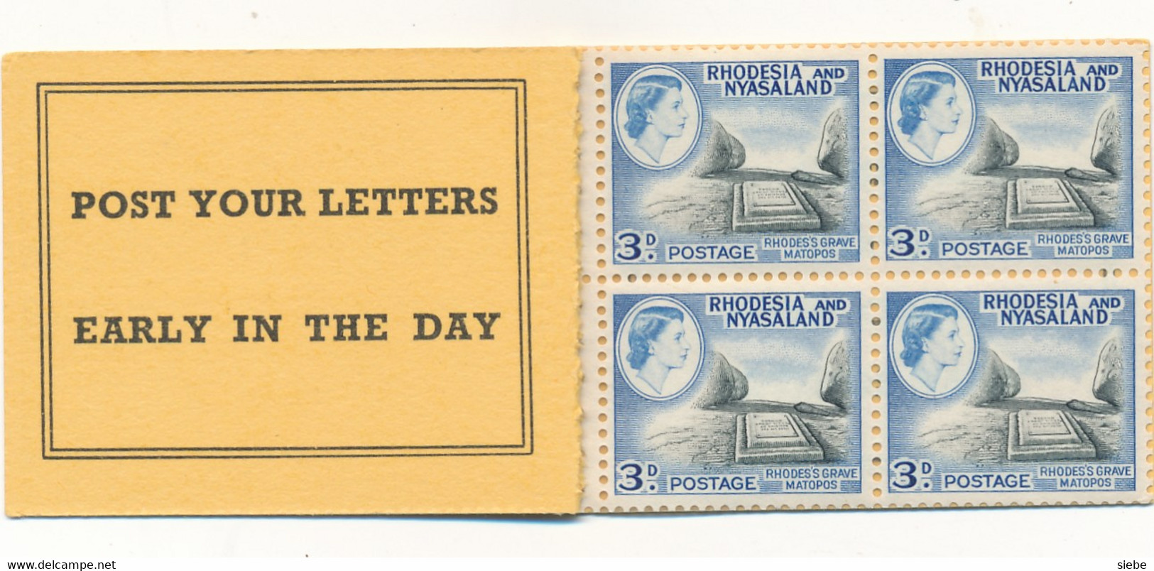 Rhodesia & Nyasaland – 4 Stamp 3d – MNH – Rhodes Grave Matopos - Nyasaland (1907-1953)