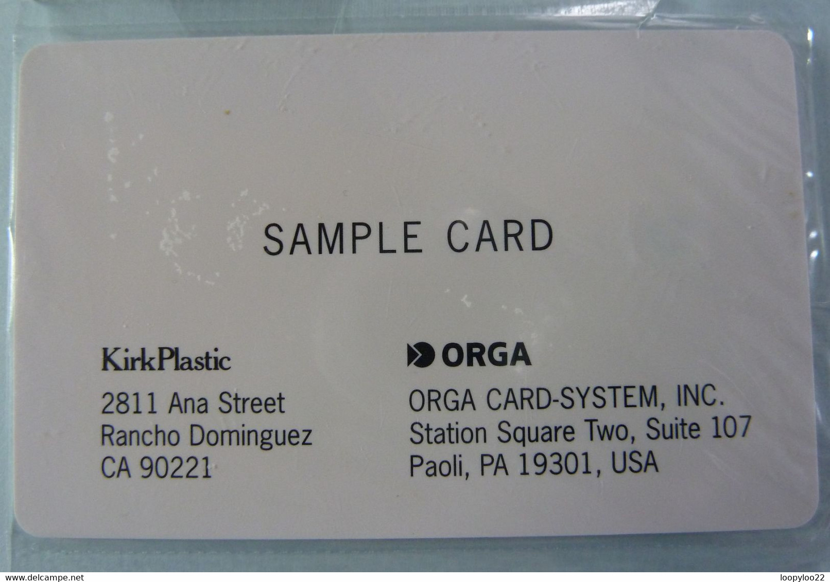 USA - Chip - ORGA Demo - Smart Card - Kirk Plastic - Sample - Mint Blister - Altri & Non Classificati