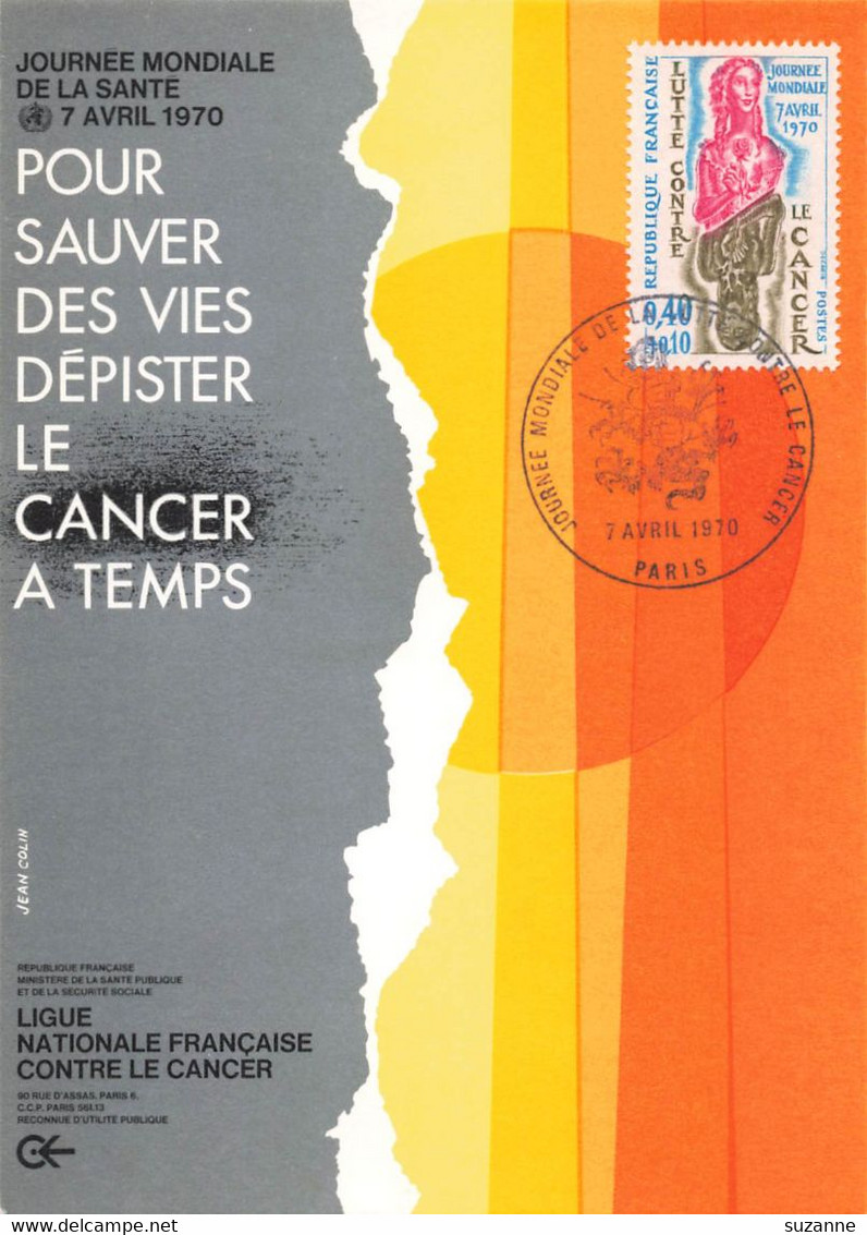 2 Cartes Maximum LUTTE Contre Le Cancer - 1970 - Médecine