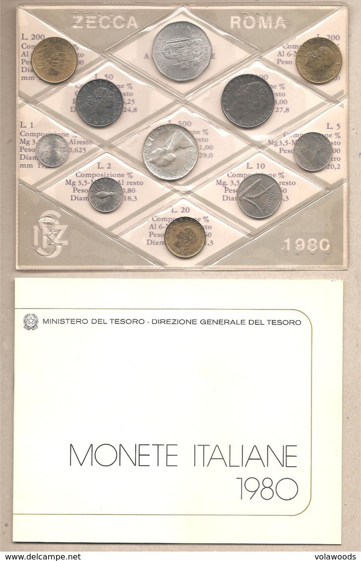 Italia - Serie Annuale In Confezione FDC 10 Monete + Medaglia Ms4 - 1980 - Jahressets & Polierte Platten