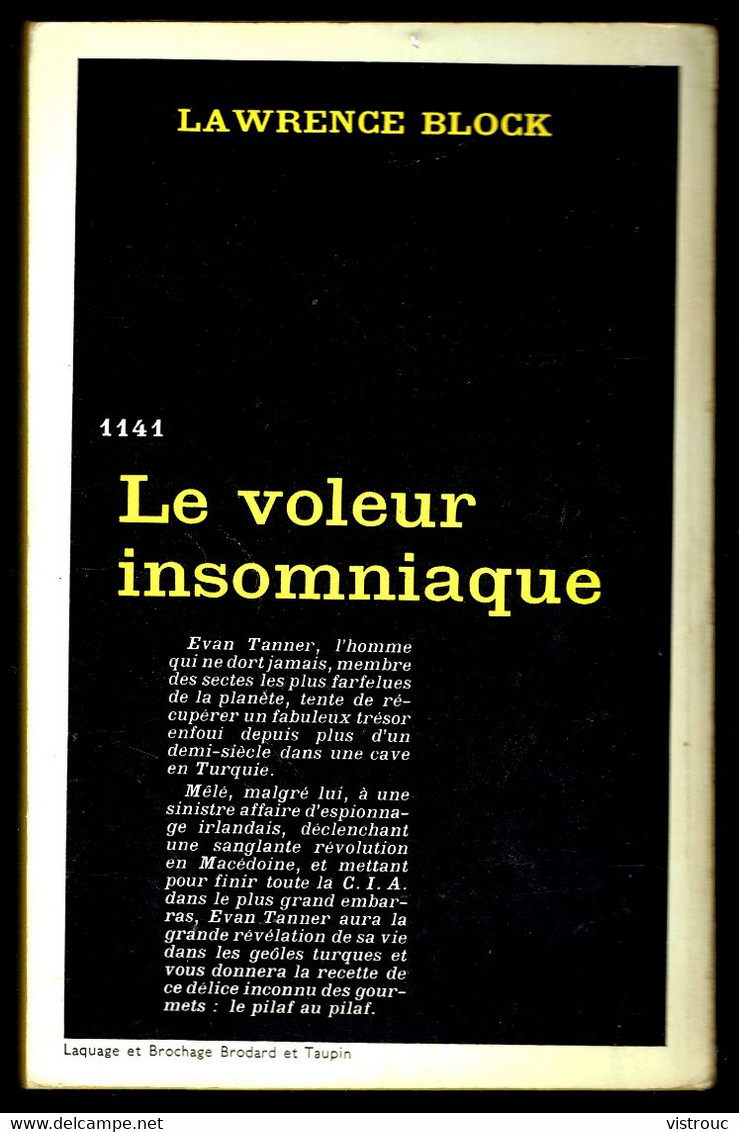 "Le Voleur Insomniaque" - Par Lawrence BLOCK - Série Noire N° 1141 - GALLIMARD - 1967. - Otros & Sin Clasificación