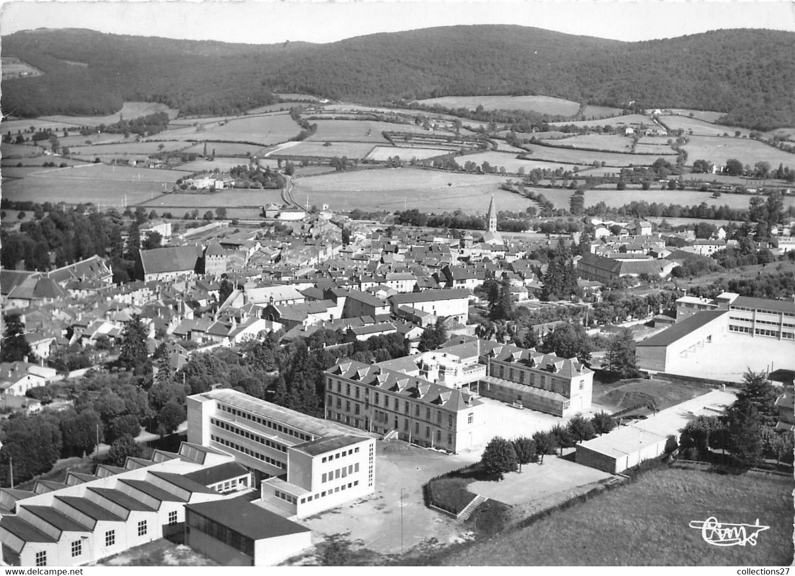 71-CLUNY- VUE AÉRIENNE AU PREMIER PLAN, COLLÈGE TECHNIQUE - Cluny