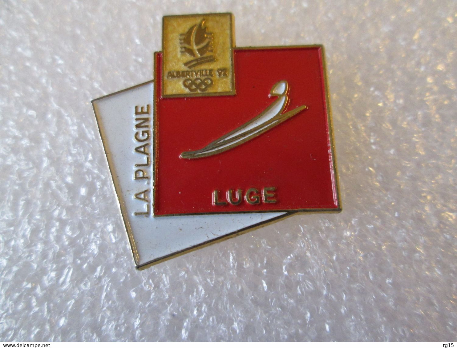 PIN'S    SPORT   LA PLAGNE   LUGE       ALBERTVILLE  92 - Jeux Olympiques