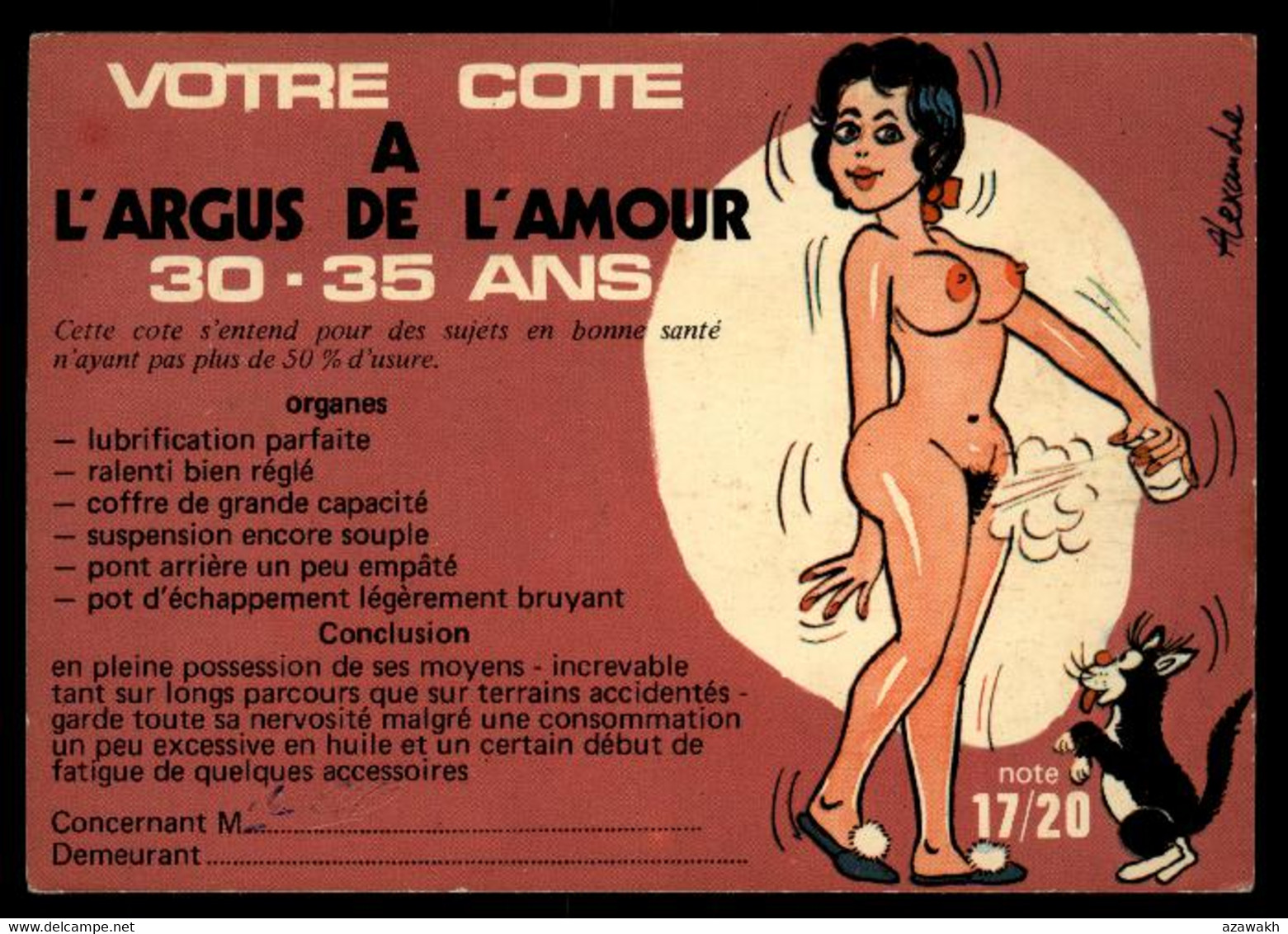 Humour Sexe - Cote à L'argus De L'amour 30-35 Ans #04031 - Humor
