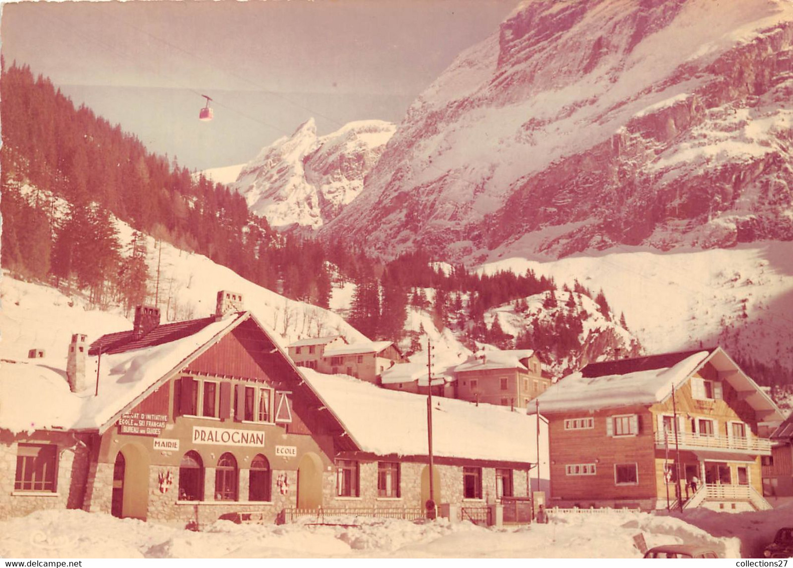 73-PRALOGNAN-LA-VANOISE- LA MAIRIE ET TELEPHERIQUE  DU MONT BOCHOR - Pralognan-la-Vanoise