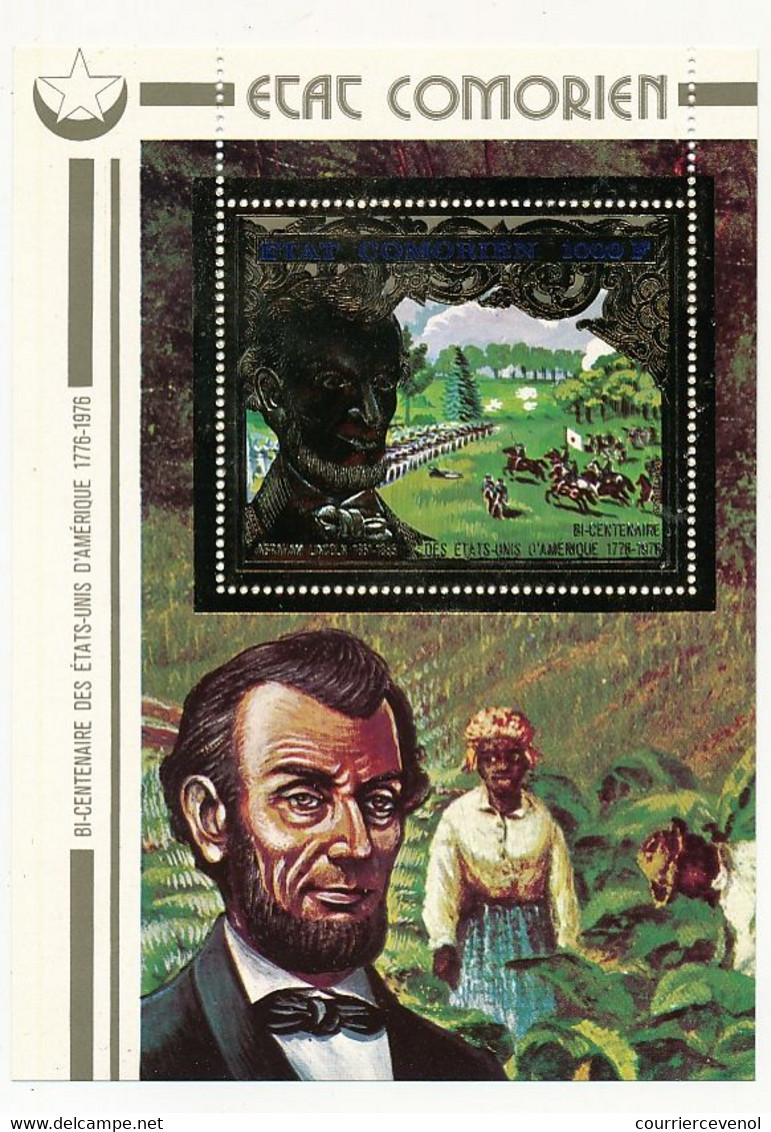 COMORES - Bloc 1000F Et 1500F - Bicentenaire Des Etats Unis D'Amérique - Abraham Lincoln - John Paul Jones - Neufs SUP - Comoros