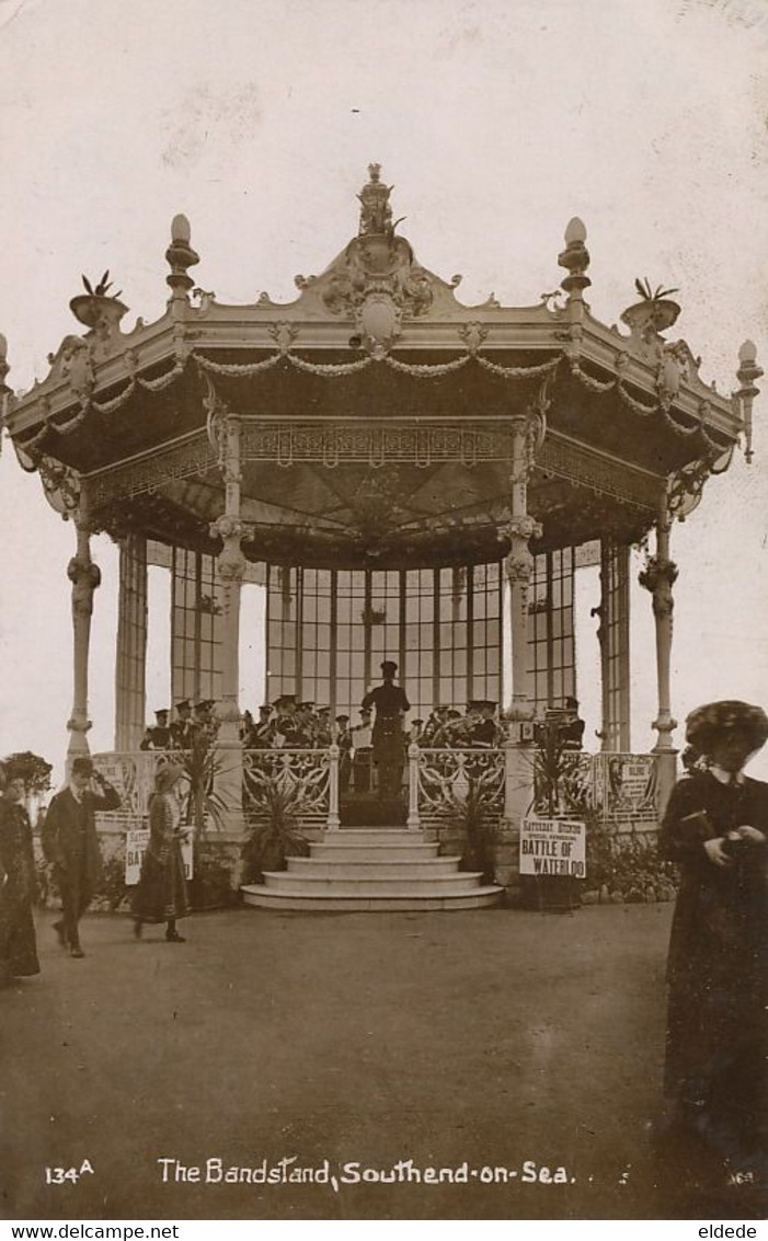 Real Photo Southend On Sea Bandstand Performing Battle Of Waterloo P. Used Kiosque Musique - Southend, Westcliff & Leigh