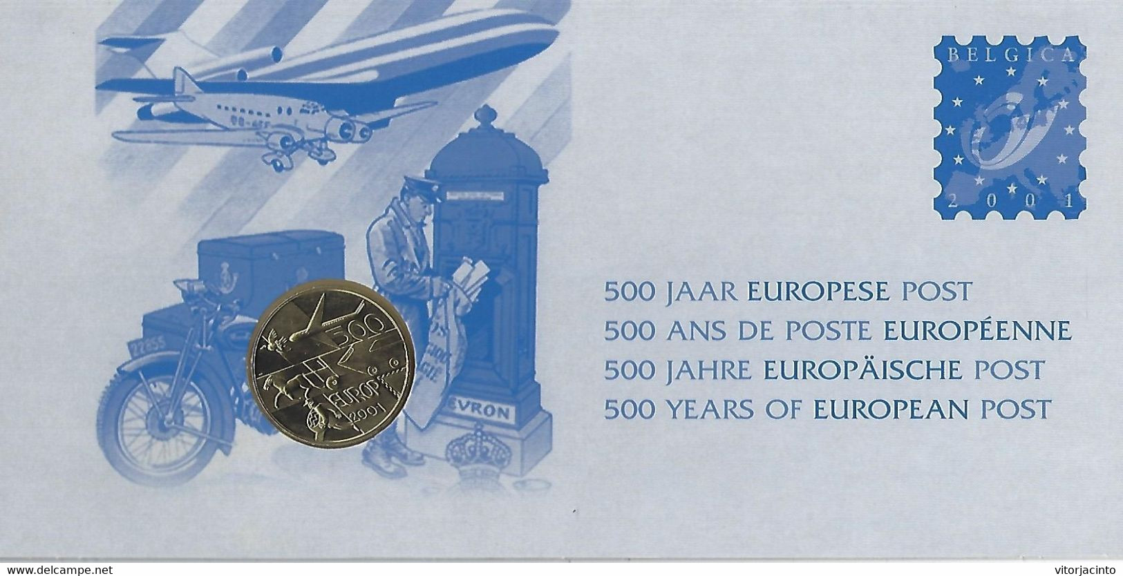 Belgium - 500 Years Of EUROPEAN Post - Coin And FDC - Numisletter